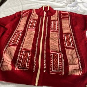 Silver silk mens zip up sweater